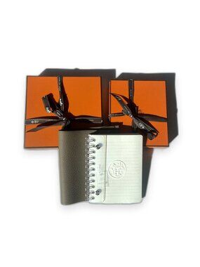 Hermes Ulysse PM Notebook Cover Etoupe Togo Leather with Lined Refill NIB NWT
